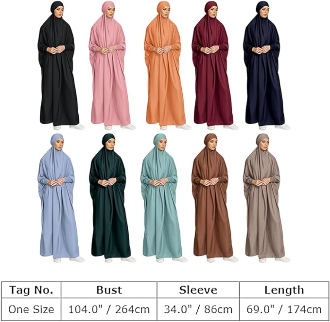 IKADEX Jilbab for Muslim Women Hooded Abaya